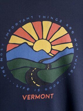 Life is Good Shirt Mens 2X Graphic Crusher Tee Mountains Vermont Long Sleeve
